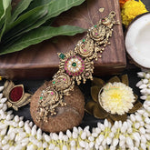 Vriksham Elegance Floral With Peacock Style 1 gm Gold Finish Choker-Gold Bead-G20324